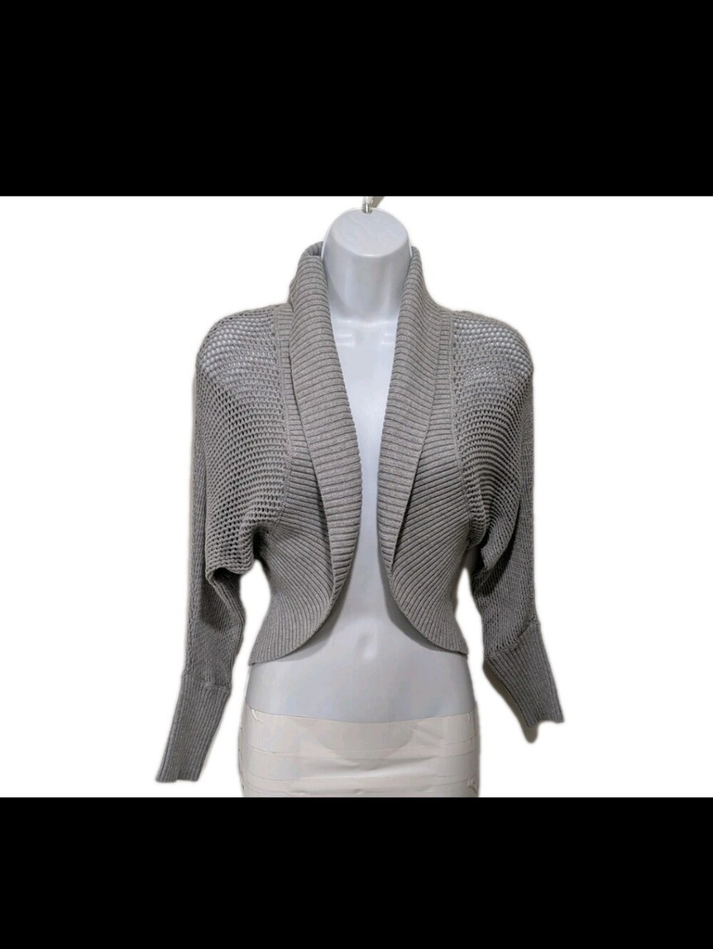 Athleta Shrug Cardigan Sweater M Open Knit Cocoon Athleisure Yoga #7800 - Picture 6 of 6